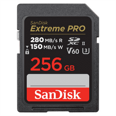 SanDisk Extreme PRO 256 GB V60 UHS-II kartice SD, 280/150 MB/s,V60,C10,UHS-II