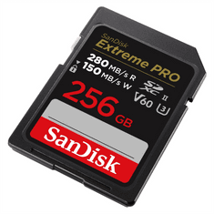 SanDisk Extreme PRO 256 GB V60 UHS-II kartice SD, 280/150 MB/s,V60,C10,UHS-II