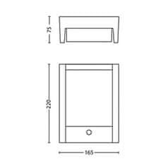 Philips Vrtna svetilka LED fasadna stenska svetilka ARBOUR 6W 4000K s senzorjem gibanja