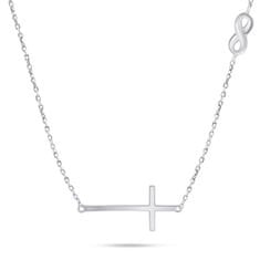 Brilio Silver Ženska srebrna ogrlica s križem NCL89W