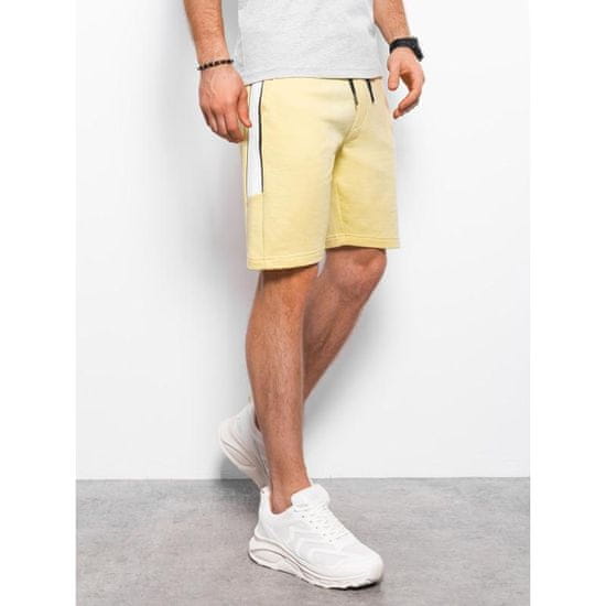OMBRE Moške športne hlače z obrobami V1 W359 rumene barve MDN122071