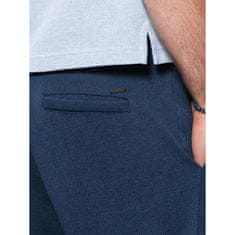OMBRE Moške pletene kratke hlače V1 OM-SRCS-0107 temno modre barve MDN122084 XXL