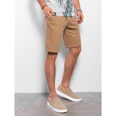 OMBRE Moške pletene kratke hlače V4 OM-SRCS-0110 svetlo rjave barve MDN122090 L
