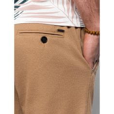OMBRE Moške pletene kratke hlače V4 OM-SRCS-0110 svetlo rjave barve MDN122090 L