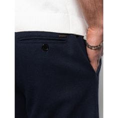OMBRE Moške pletene kratke hlače V1 OM-SRCS-0110 temno modre barve MDN122091 XL