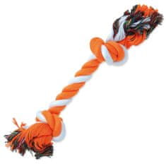 Dog Fantasy Uzel DOG FANTASY bavlněný oranžovo-bílý 2 knoty 30 cm 1 ks
