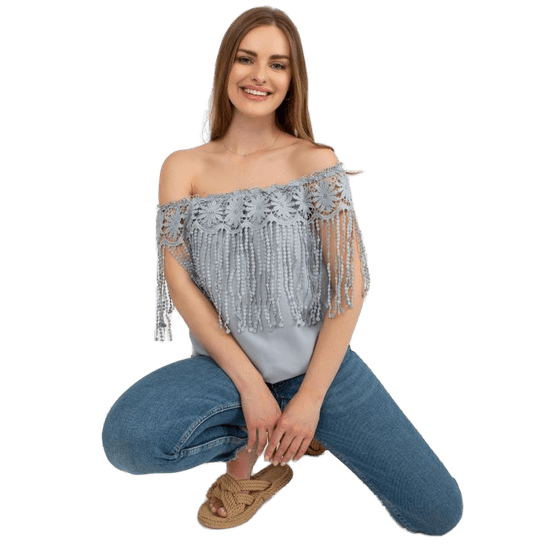 Factoryprice Ženska bluza s pentljami GAIR siva AT-BZ-1801.87_399018