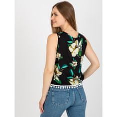 Factoryprice Ženska poletna cvetlična bluza brez rokavov STU črna AT-BZ-2202A.35_399027 S-M