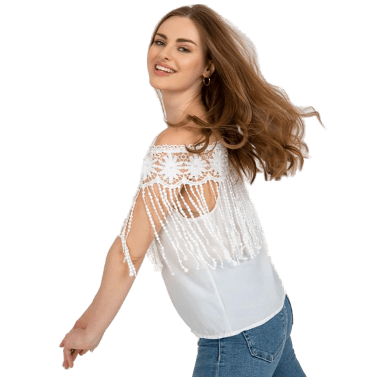 Factoryprice Ženska bluza s čipko SPANGA bela AT-BZ-1801.87_399033