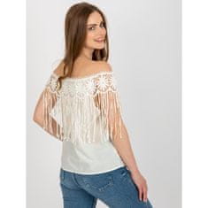 Factoryprice Ženska bluza s čipkastimi pikami BUDDY svetlo bež barve AT-BZ-1801.87_399000 S-M