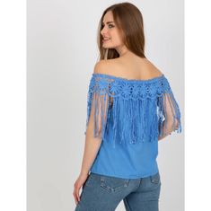 Factoryprice Ženska bluza s čipkastim detajlom DENA modra AT-BZ-1801.87_399025 M-L