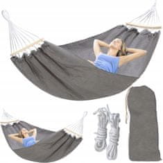 Korbi Velik brazilski dvosobni vrtnarski hammock, močan XXL, 200kg 270x150, siva barva, WZ8