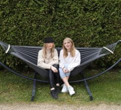 Korbi Velik brazilski dvosobni vrtnarski hammock, močan XXL, 200kg 270x150, siva barva, WZ8