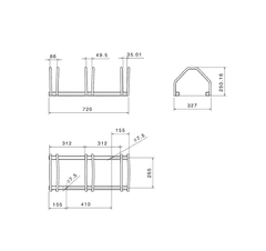 AJProsigma Stojalo za 3 kolesa, 250x720x330 mm