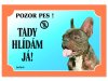 DAFIKO Tabulka francouzský buldog tmavý 1 ks