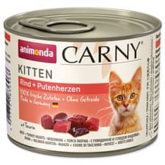 Animonda Konzerva Carny Kitten hovězí + krůtí srdíčka 200 g