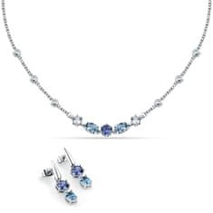 Morellato Eleganten komplet nakita s kubičnimi cirkoni Colori SAVY25 (verižica, uhani)