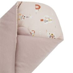 EKO ECO Bombažni zavoj s kokosovim odstranljivim vložkom VELVET My farm Powder pink 75x75 cm