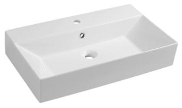 ISVEA SISTEMA Modularni Keramični Umyvadlo 70x42cm z Antikapljanjem, Bela