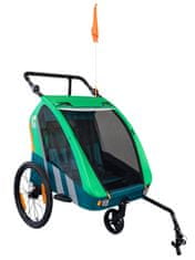 Trailblazer kombinirani otroški voziček za 2 otroka zelen