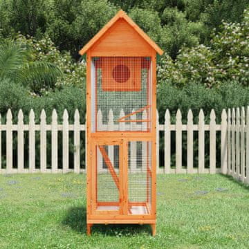 Vidaxl vidaXL Ptičja kletka rjava 60x58,5x160 cm masivni borov les