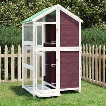 Vidaxl vidaXL Ptičja kletka moka 97x81x152 cm masivna borovina