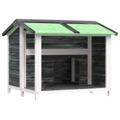 Vidaxl Pasja uta siva 96x87x80,5 cm trdna borovina