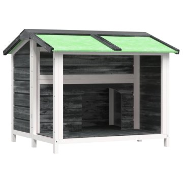 Vidaxl Pasja uta siva 96x87x80,5 cm trdna borovina