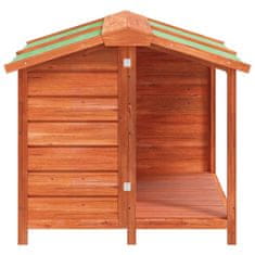 Vidaxl Pasja uta medeno rjava 96x87x80,5 cm trdna borovina