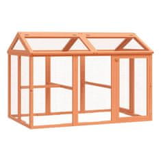 Vidaxl Ograda za male živali rjava 141x94x104 cm trdna borovina