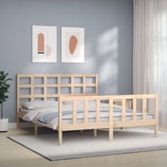 Vidaxl Posteljni okvir z vzglavjem 5FT King Size trden les