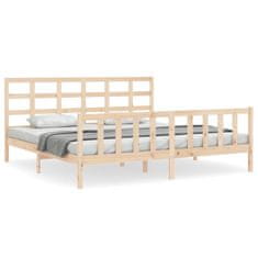 Vidaxl Posteljni okvir z vzglavjem 5FT King Size trden les
