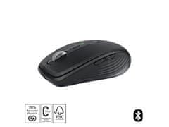 Logitech MX Anywhere 3S miška, Bluetooth, DarkField laser, grafitna