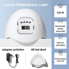 COSCELIA Set za manikuro z UV LED lučko 110W in trajnimi laki, ki spreminjajo barvo, 28-delni
