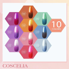 COSCELIA Set za manikuro z UV LED lučko 80W in trajnimi laki, ki spreminjajo barvo, 28-delni