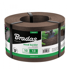 Bradas Obroba za cvetlično korito WOOD BORDER, rjava 130mm x 2,8mm x 10m BR-OBWBR1013