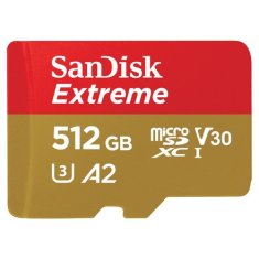 SanDisk Pomnilniška kartica micro SDXC Extreme 512GB UHS-I U3 190R/130W + adapter