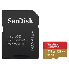 SanDisk Pomnilniška kartica micro SDXC Extreme 512GB UHS-I U3 190R/130W + adapter