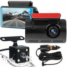 Dexxer Armaturna avto kamera snemalna Full HD LCD 3" + zadnja IR kamera