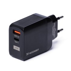 slomart wozinsky omrežni polnilec usb z 2 priključkoma (usb, usb c) 20 W črn