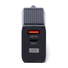 slomart wozinsky omrežni polnilec usb z 2 priključkoma (usb, usb c) 20 W črn