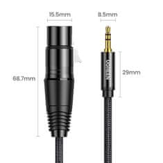 NEW Avdio kabel 3,5 mm mini jack (moški) - XLR (ženski) 1 m črn
