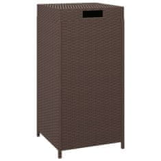 Vidaxl Koš za smeti rjav 40x40x80 cm poli ratan