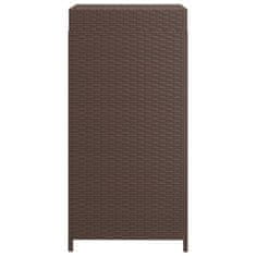 Vidaxl Koš za smeti rjav 40x40x80 cm poli ratan
