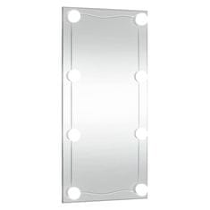 Vidaxl Stensko ogledalo z LED lučmi 30x60 cm stekleno pravokotno