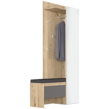 nabbi Tebe HW viseči panel s klopjo in ogledalom