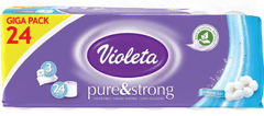 Violeta toaletni papir Pure&Strong, 3-slojni, bombaž, 24/1