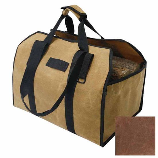 FIREWOOD Transportna torba Premium za nošenje lesa in drv temno rjava T004