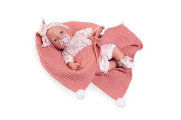 Antonio Juan 14258 BIMBA - Utripajoča otroška lutka z zvoki in mehkim tekstilnim telesom - 37 cm