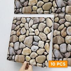 Cool Mango 3D samolepilne stenske nalepke z kamnitim izgledom, vodoodporne stenske tapete, enostavna namestitev in odstranitev, za dnevne sobe, kuhinje, spalnice, 10 kosov, 30x 30 cm – Stonesticker
